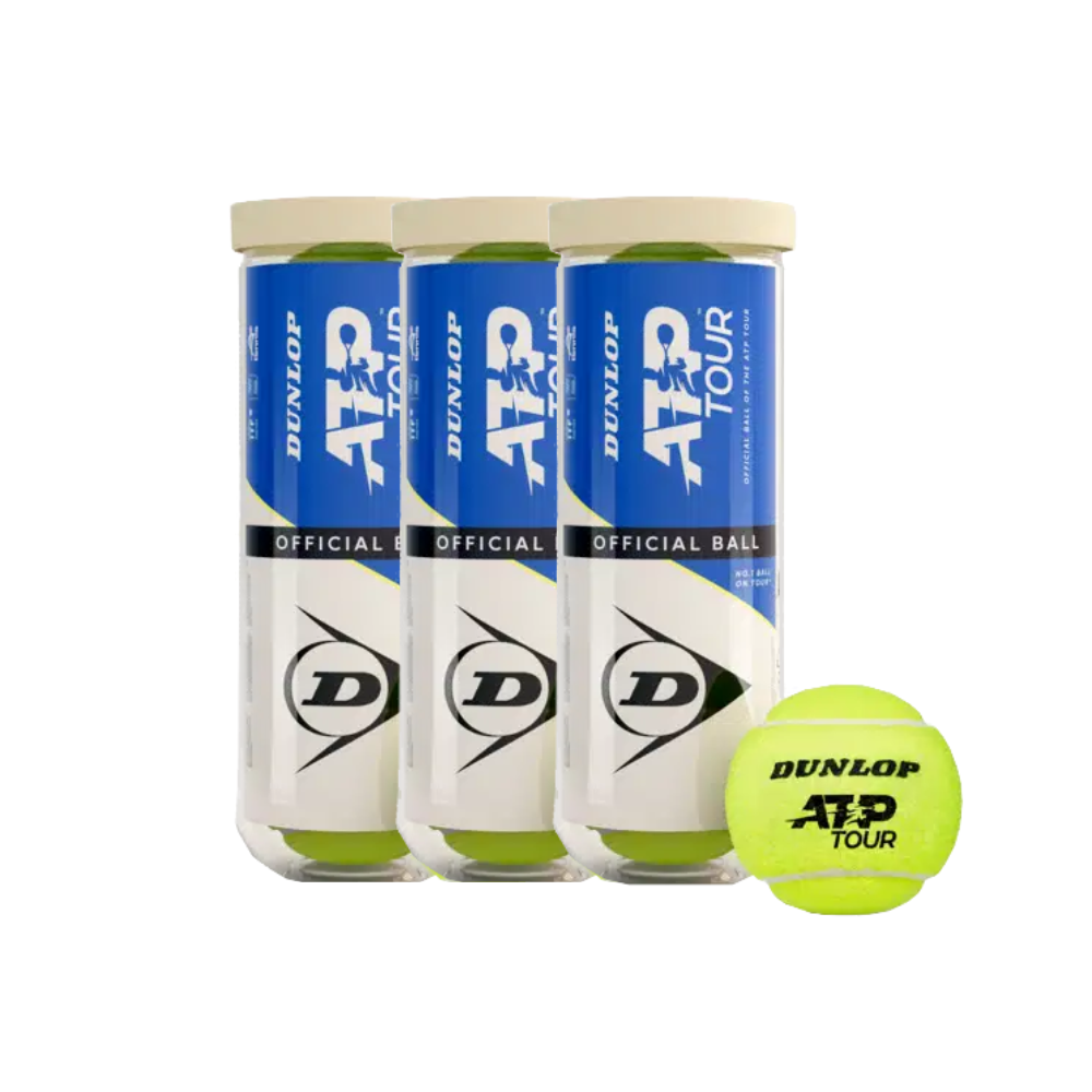 Pack 3 Tarro Plástico Pelota Dunlop ATP TOUR X3